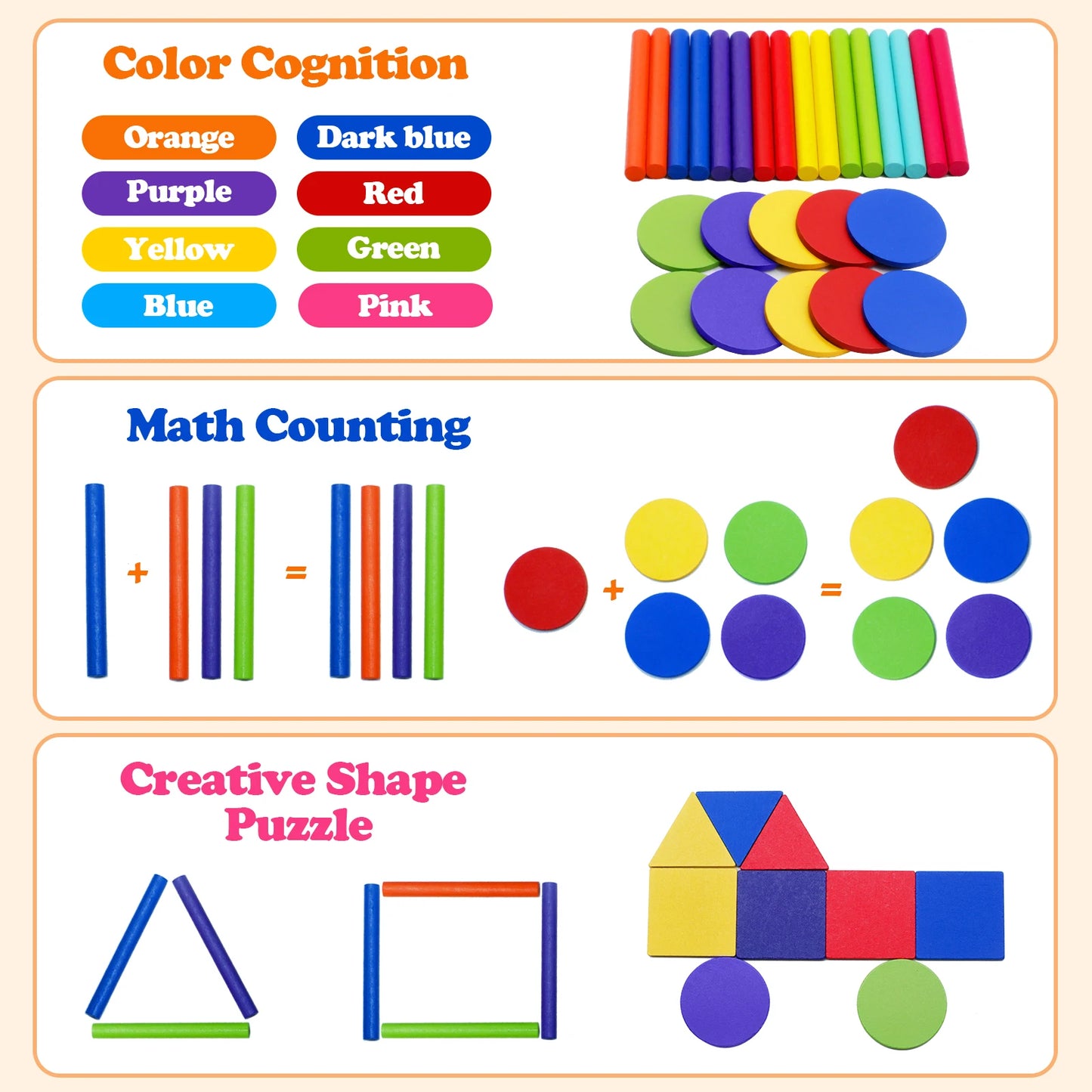 Montessori Wooden Shape & Colour Sorting Toy