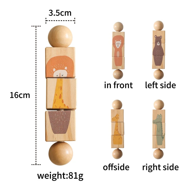Wooden Montessori Rotating Hand Toy – Educational Baby Rattle (1 Piece)