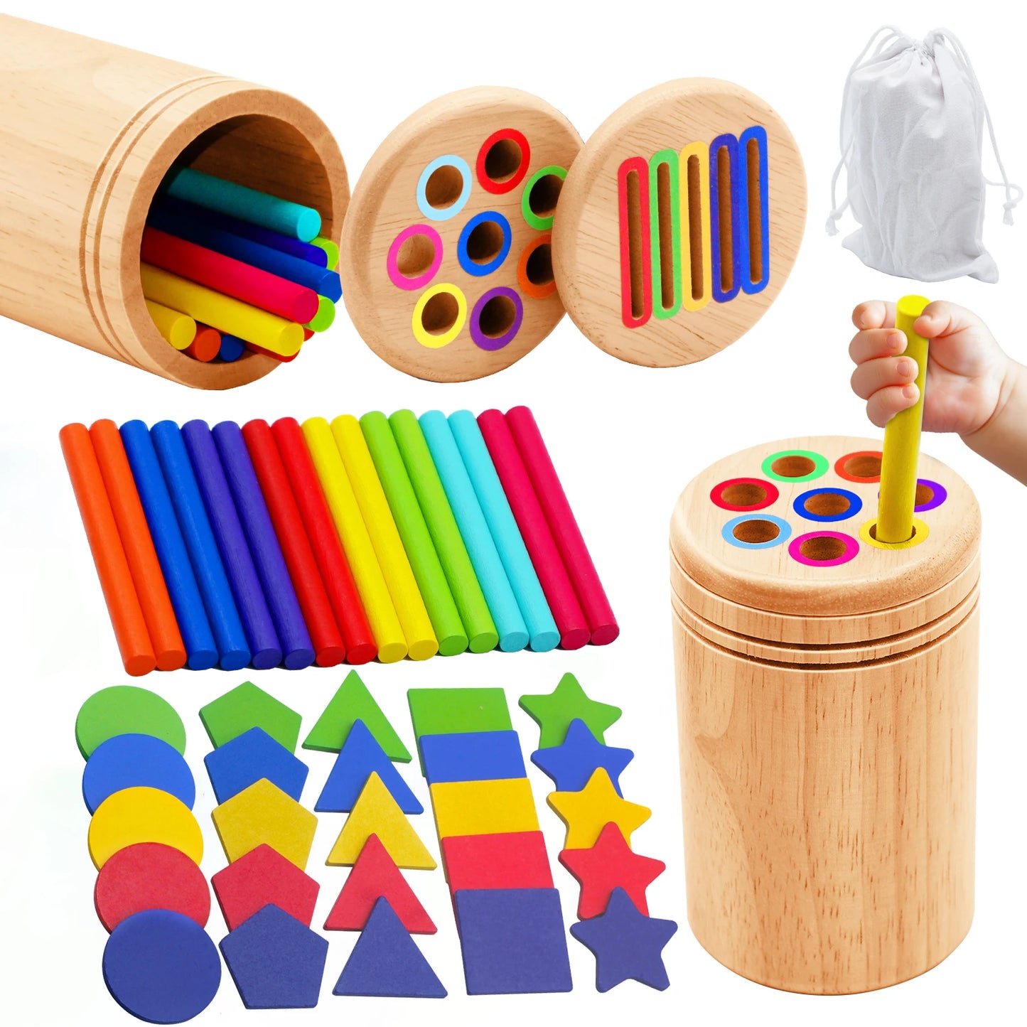 Montessori Wooden Shape & Colour Sorting Toy